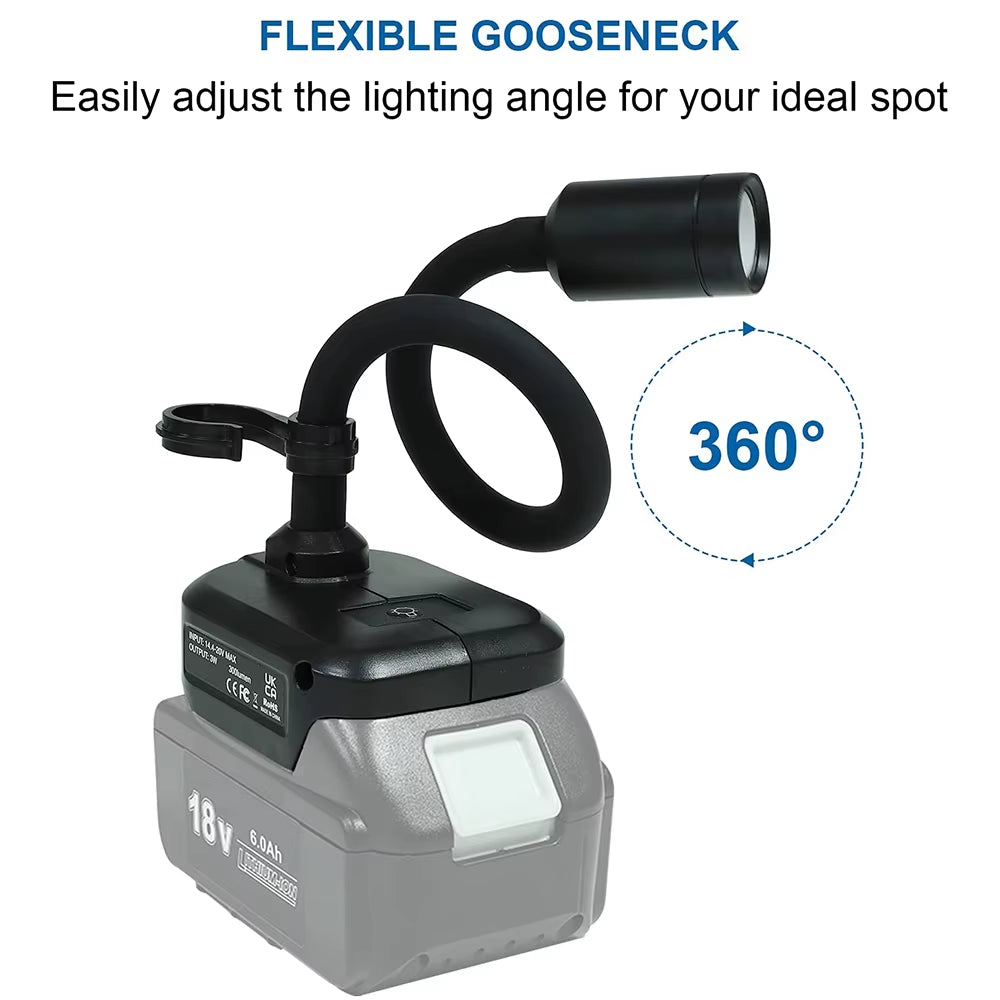 Desk Work Hose Lamp Suitable for Makita