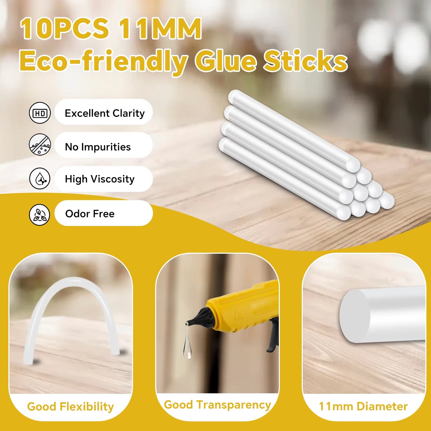 100W Cordless Electric Hot Melt Glue Gun for Dewalt 20V