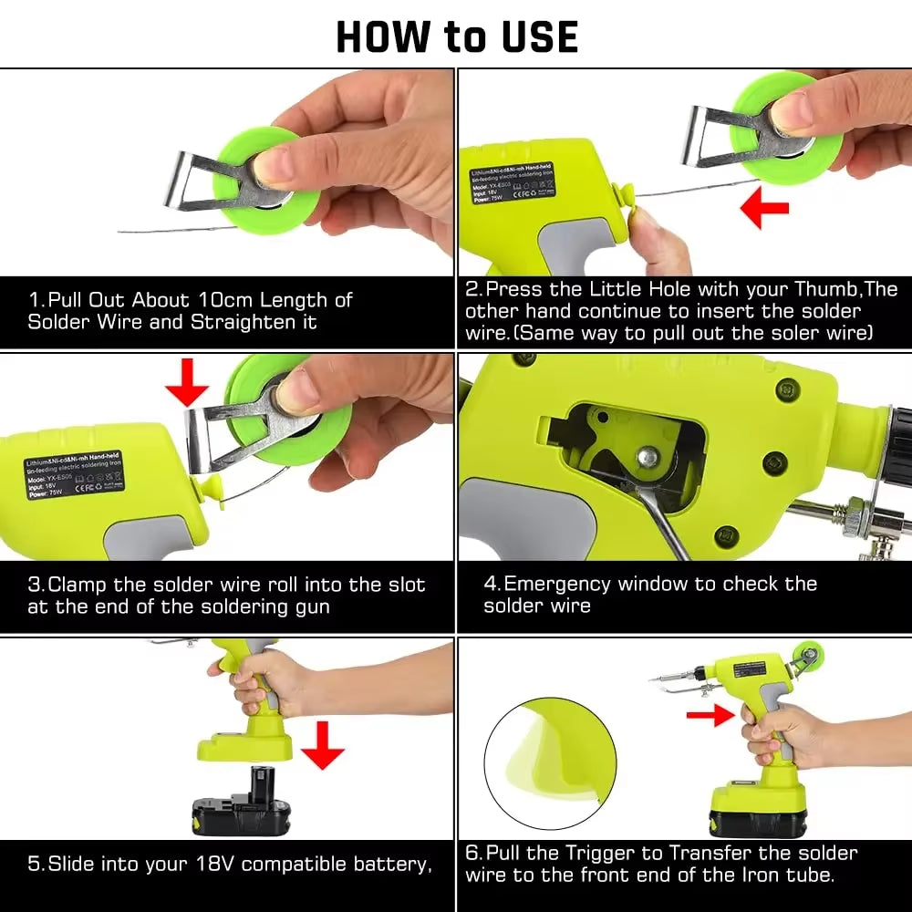 Electric Soldering Gun for Ryobi 18V