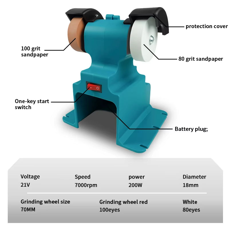 200W Cordless Electric Bench Grinder  for Makita 18V