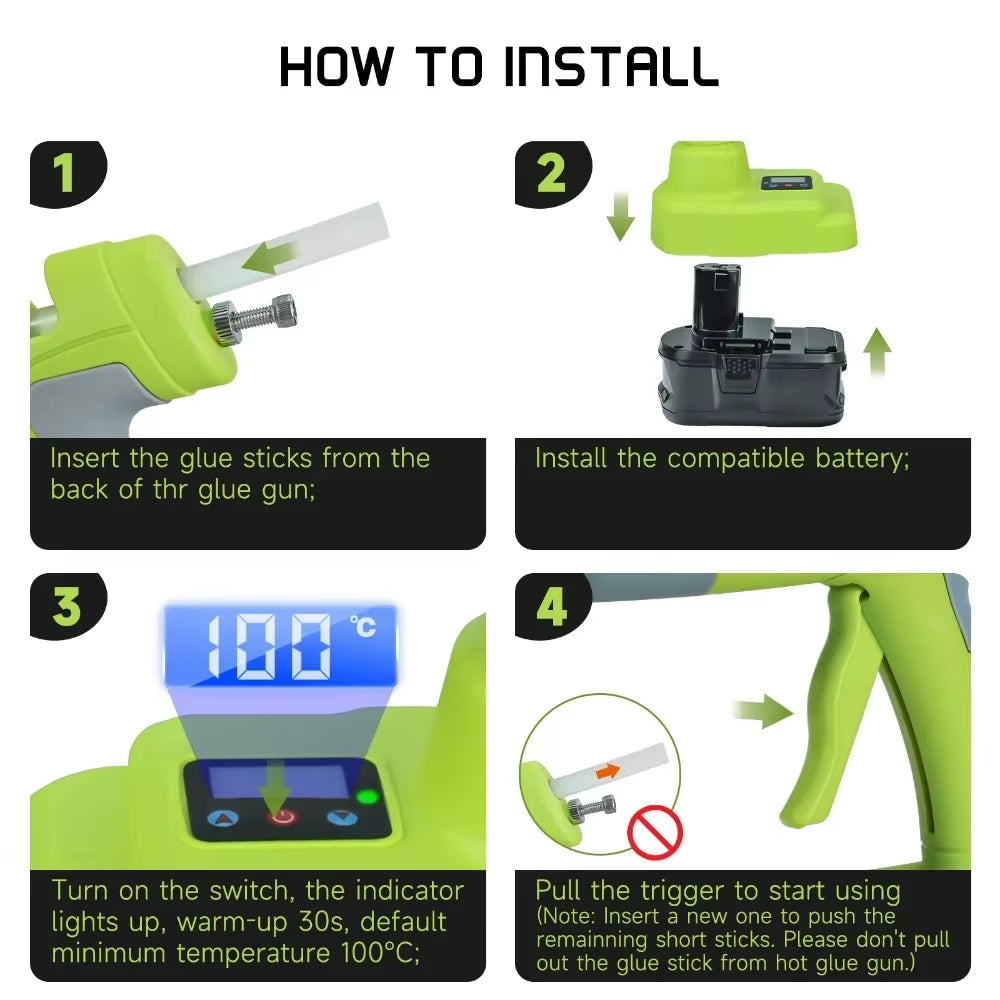  Handheld Hot Glue Gun for Ryobi 18V 