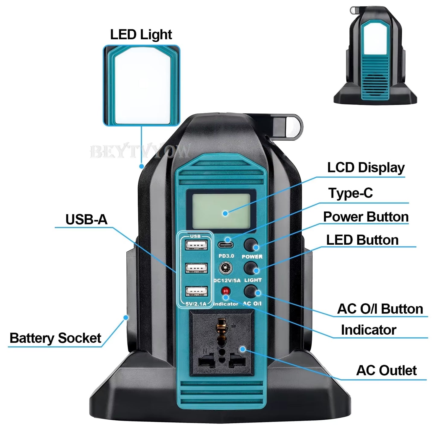 Power Inverter Compatible with Makita 18V 