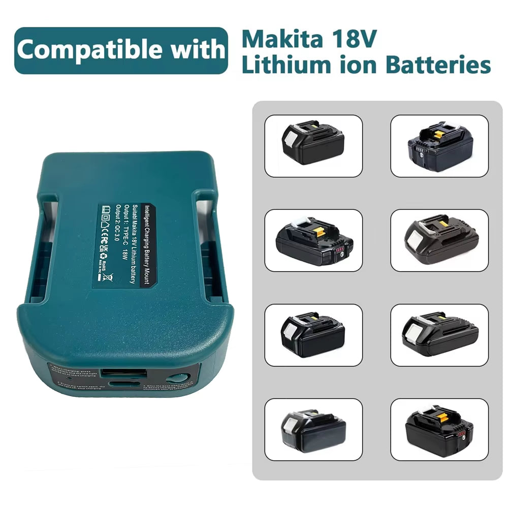 Portable Charger Adapter Compatible for Makita 18V