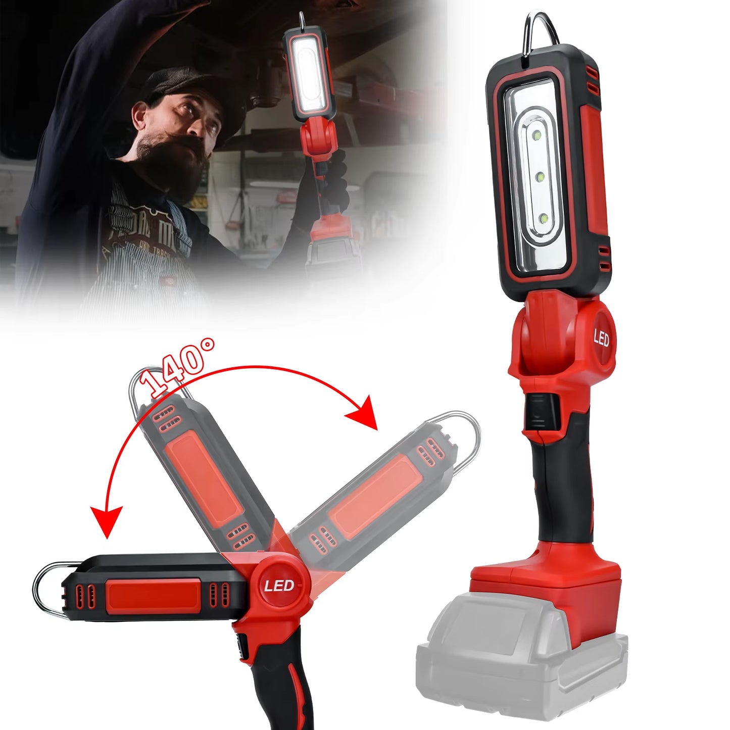 300W Cordless LED Work Light for Milwaukee 18V