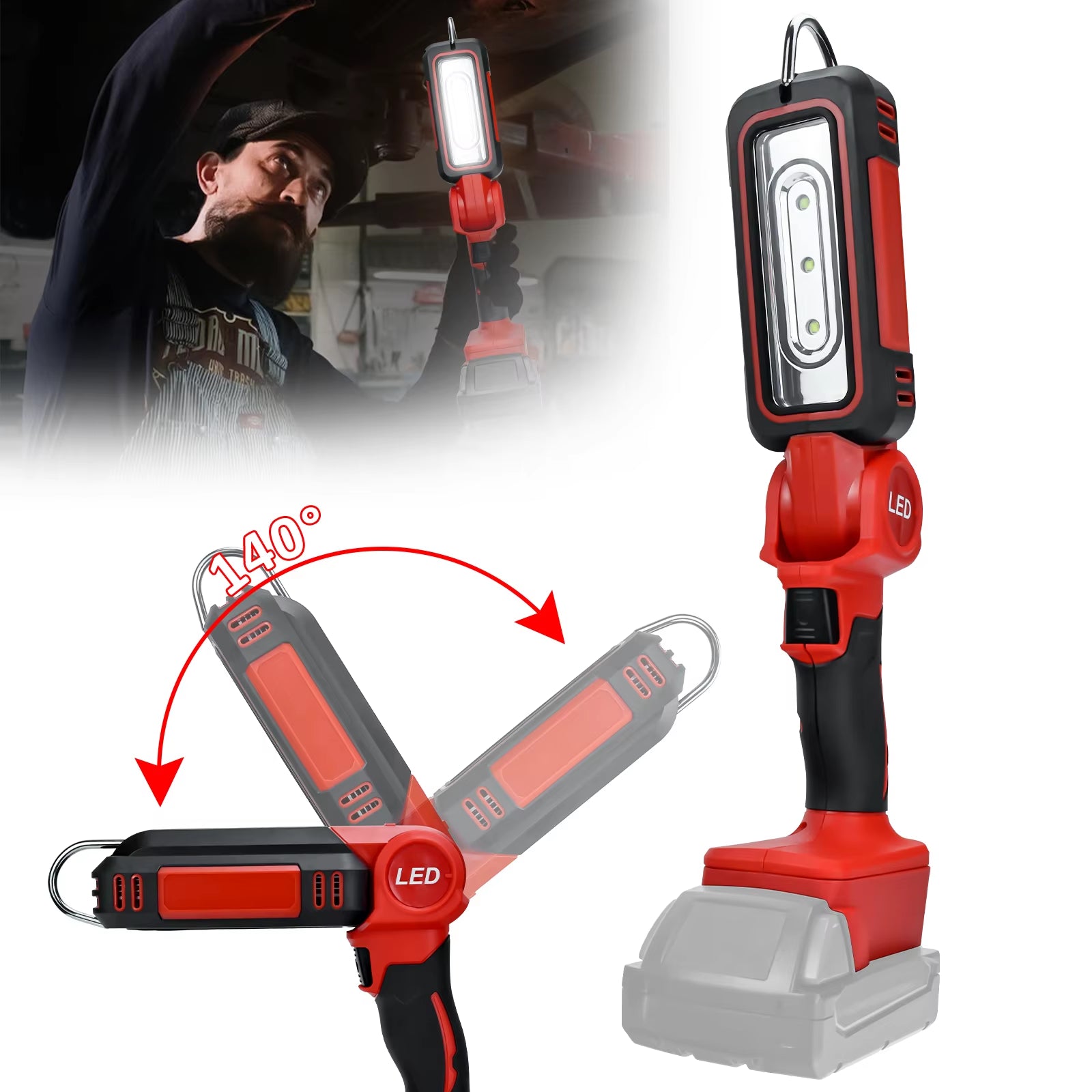 300W Cordless LED Work Light for Milwaukee 18V