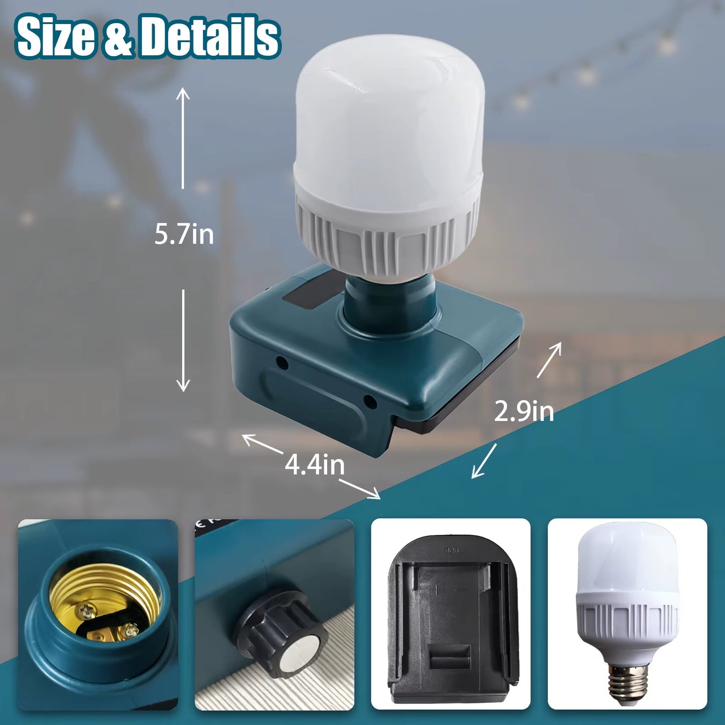 E27 Lampholder LED Bulb for Makita 18V