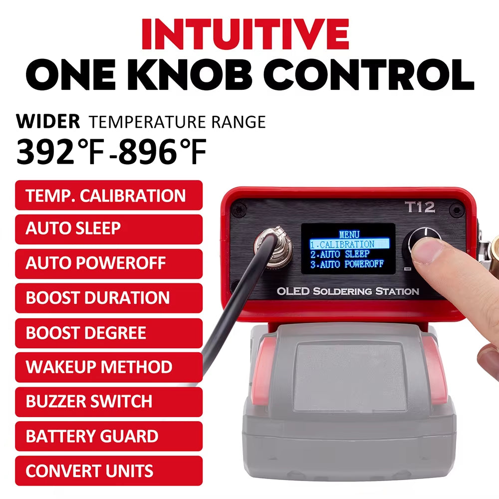 OLED T12 Soldering Iron Station  for Milwaukee 18V