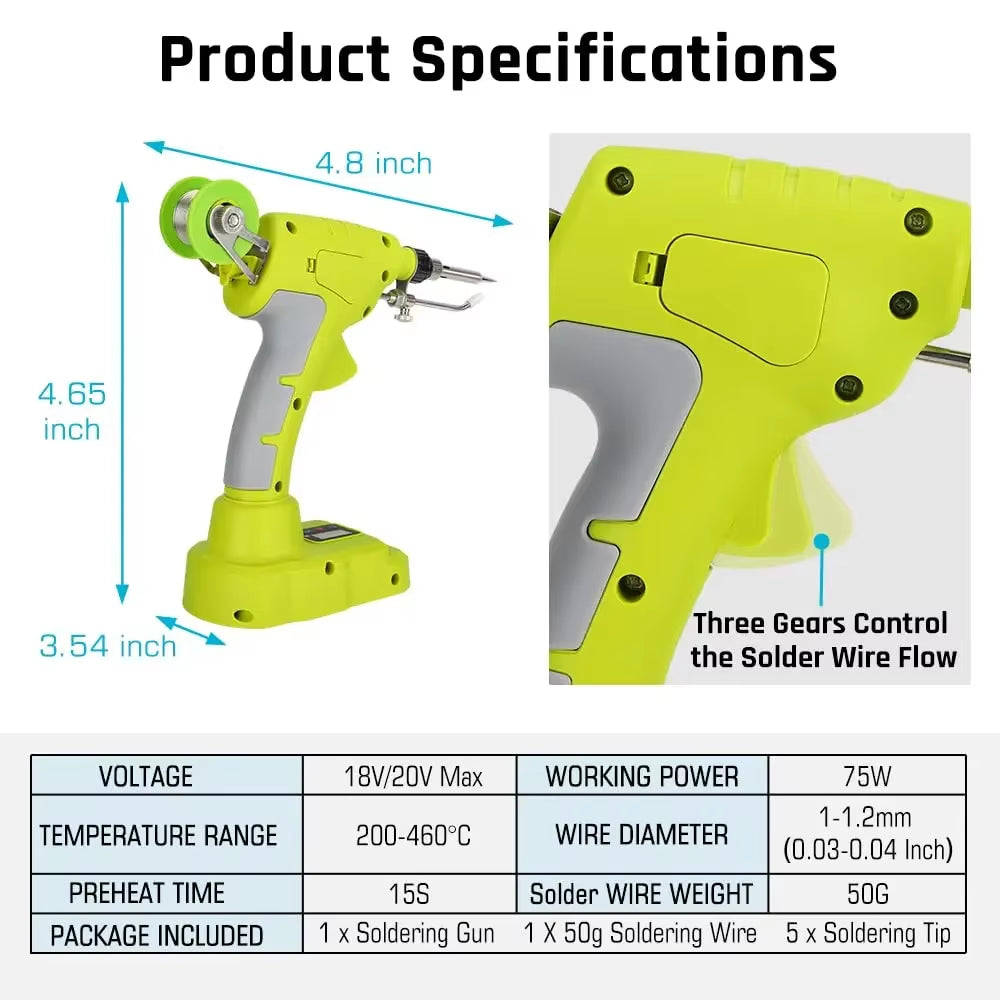 Electric Soldering Gun for Ryobi 18V