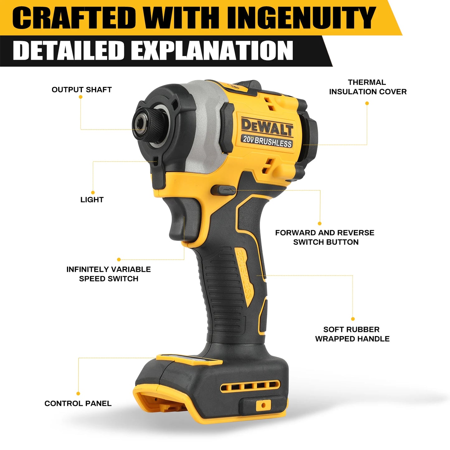 Brushless Motor Screwdriver and Impact Drill set 