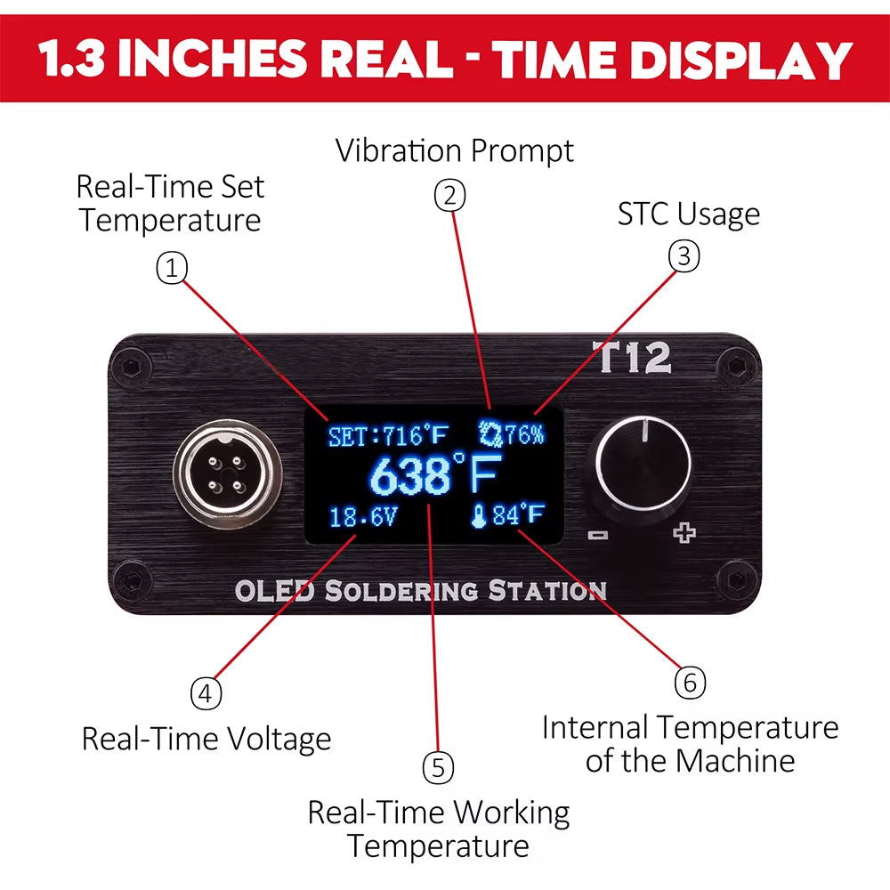 OLED T12 Soldering Iron Station  for Milwaukee 18V