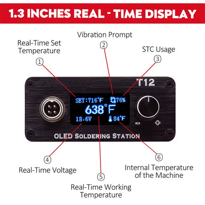 OLED T12 Soldering Iron Station  for Milwaukee 18V