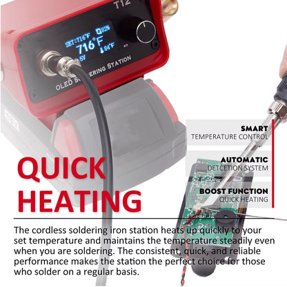OLED T12 Soldering Iron Station  for Milwaukee 18V